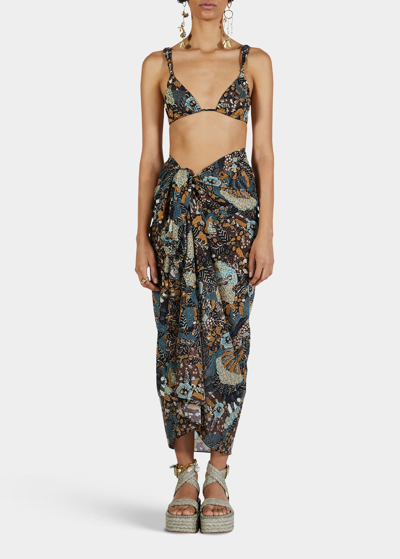 ULLA JOHNSON PAZ ABSTRACT PRINTED COVERUP PAREO