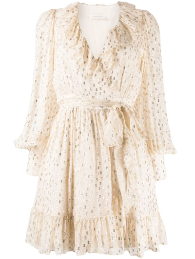 ZIMMERMANN LUREX WRAP MINI DRESS