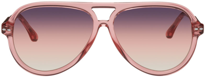ISABEL MARANT PINK ACETATE AVIATOR SUNGLASSES