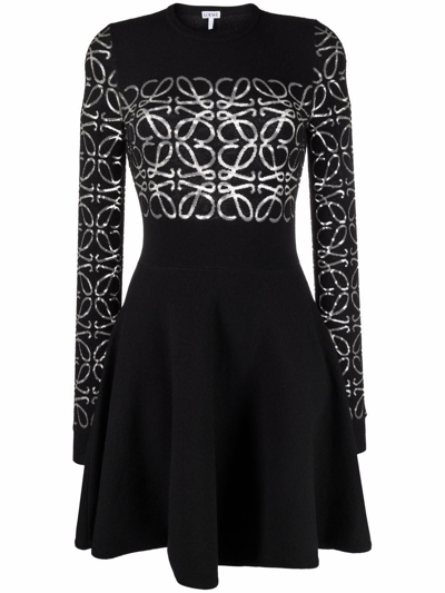 LOEWE ANAGRAM DEVORE KNIT DRESS