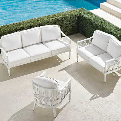 FRONTGATE AVERY 3-PC. SOFA SET IN WHITE ALUMINUM