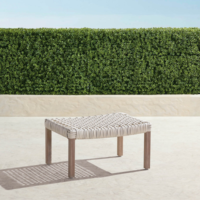 FRONTGATE ISOLA OTTOMAN IN WEATHERED TEAK & WASHED WHITE WICKER