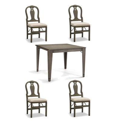 FRONTGATE SET OF 4 SQUARE FOLDING TABLE WITH CHAIRS