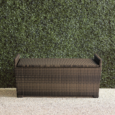 FRONTGATE TAPERED WICKER STORAGE BENCH