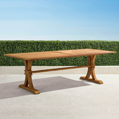 FRONTGATE TEAK RECTANGULAR FARMHOUSE DINING TABLE