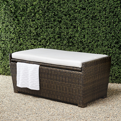FRONTGATE TAPERED WICKER STORAGE BENCH CUSHION