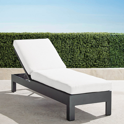 FRONTGATE ST. KITTS CHAISE LOUNGE WITH CUSHIONS IN MATTE BLACK ALUMINUM