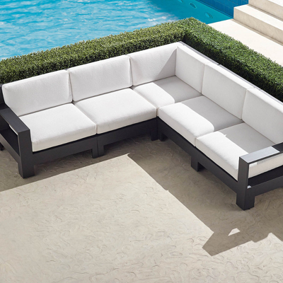 FRONTGATE ST. KITTS 5-PC. MODULAR SET IN MATTE BLACK ALUMINUM