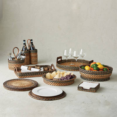 FRONTGATE RATTAN NITO SERVING COLLECTION