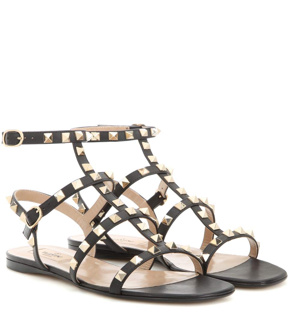valentino rockstud sandals black