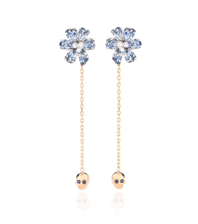 GUCCI FLORA EARRINGS WITH SAPPHIRES