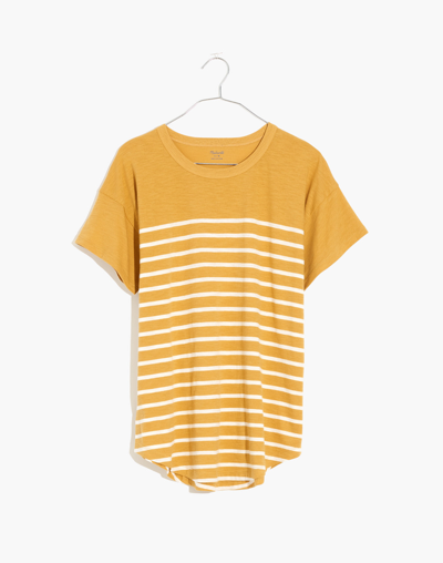MADEWELL WHISPER COTTON RIB-CREWNECK TEE IN NAUTICAL STRIPE