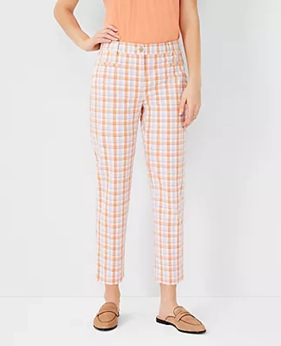 ANN TAYLOR THE PLAID COTTON CROP PANT - CURVY FIT