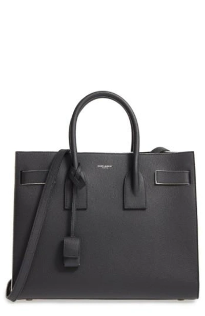 SAINT LAURENT SMALL SAC DE JOUR LEATHER TOTE