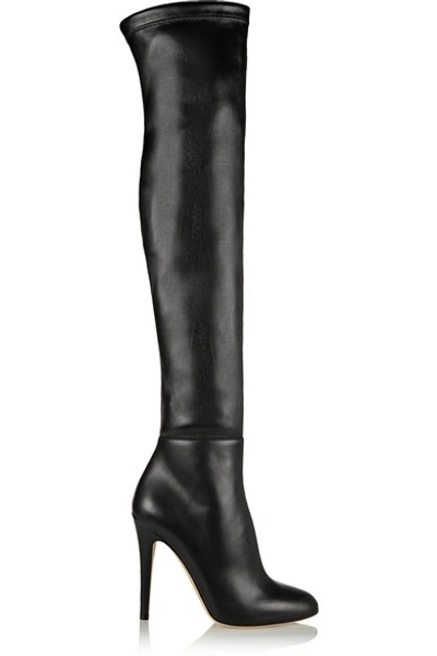 JIMMY CHOO Turner Stretch-Leather Thigh Boots
