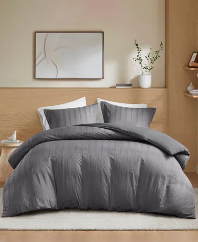 510 DESIGN LOGAN WOVEN STRIPED 3-PC. DUVET COVER SET, QUEEN