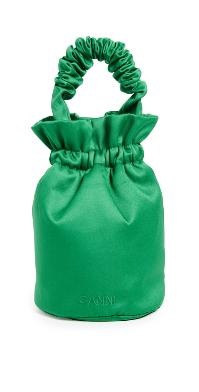 GANNI OCCASION RUCHED TOP HANDLE BAG