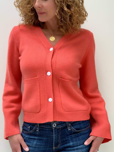VAN KUKIL MATILDA VK CASHMERE CARDIGAN - CORAL