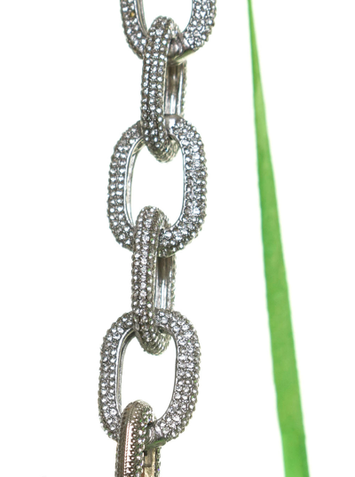 GIUSEPPE DI MORABITO GREEN VISCOSE JACQUARD DRESS WITH CHAIN DETAIL