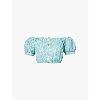 EBERJEY TOUCAN HARPER GRAPHIC-PRINT COTTON TOP