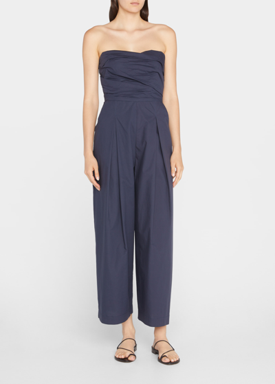 RACHEL COMEY TRISTAN STRAPLESS POPLIN JUMPSUIT