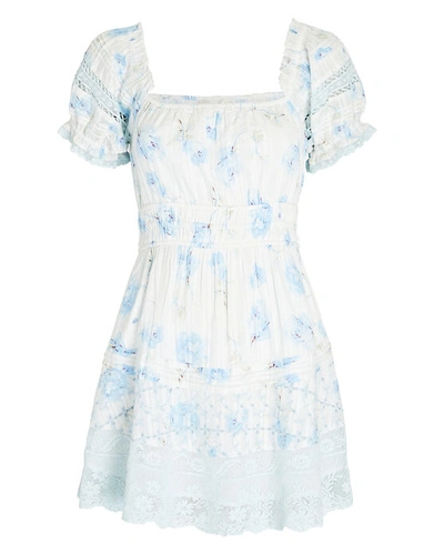 LOVESHACKFANCY LILIUM EMBROIDERED COTTON MINI DRESS