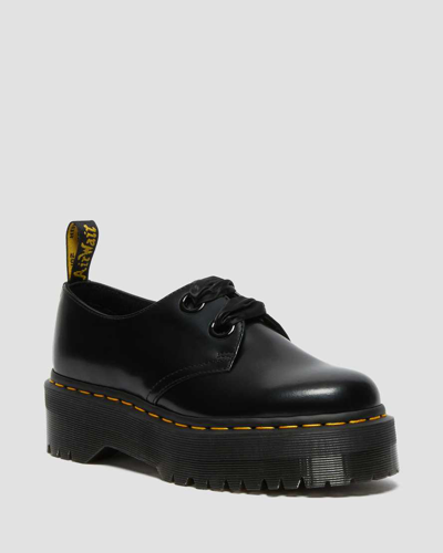 DR. MARTENS HOLLY WOMEN'S LEATHER PLATFORM SHOES