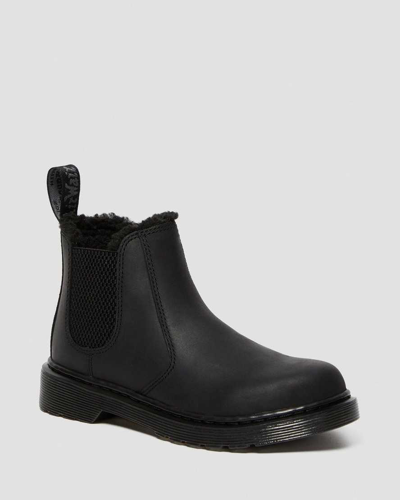 DR. MARTENS JUNIOR 2976 LEONORE FAUX FUR LINED CHELSEA BOOTS