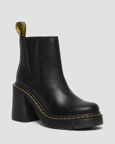 DR. MARTENS SPENCE LEATHER FLARED HEEL CHELSEA BOOTS