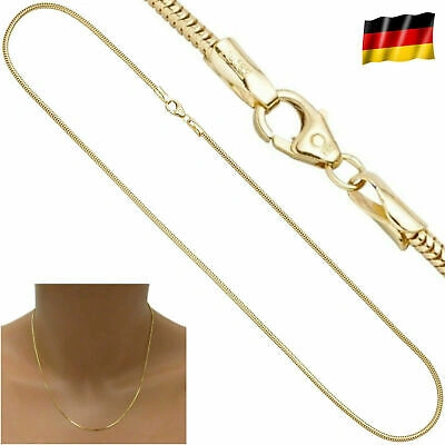 ECHTSCHMUCK SCHLANGENKETTE 585 ECHT GELBGOLD 45 CM ANHÄNGERKETTE HALSKETTE 14 KARAT MASSIV