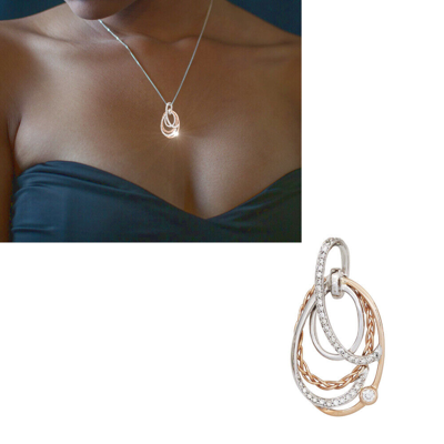 ECHTSCHMUCK ANHÄNGER 585 ECHT GOLD DIAMANT 0,25 CT 31MM GROSS ROTGOLD WEISSGOLD KETTENANHÄNGER