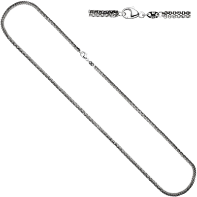 ECHTSCHMUCK GOLDKETTE ZWEIREIHIG 585 ECHT GOLD SCHWARZ WEISS 14 KARAT 45 CM HALSKETTE BICOLOR