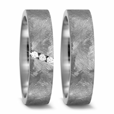 TF PAAR TRAURING EHERING VERLOBUNGSRING DIAMANT TITAN DIAMANTRING ANTRAGSRING RING