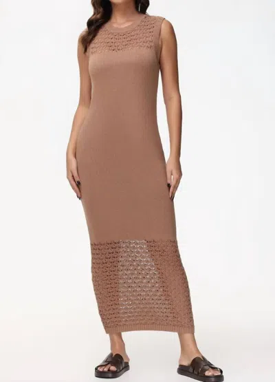 525 AMERICA CROCHET MAXI DRESS IN CINNAMON