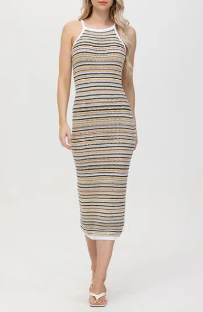 525 525 JOELLE STRIPE KNIT MIDI DRESS