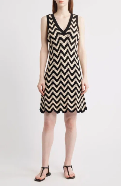 525 525 AMERICA LAUREN CHEVRON COTTON MINIDRESS