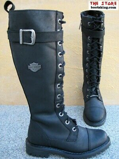 HARLEY-DAVIDSON HARLEY DAVIDSON DAMEN BOOTS SAVANNAH SCHWARZ KULT BIKERBOOTS GR. 36 BIS 41