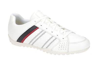 GEOX GEOX WELLS HERRENSCHUHE - SPORTLICHE HALBSCHUHE - SCHNÜRSCHUHE WEISS NEU