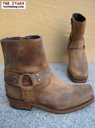 SENDRA SENDRA BOOTS 12851 BIKERBOOTS FARMER STIEFEL BRAUN REISSVERSCHLUSS GR. 38 BIS 46