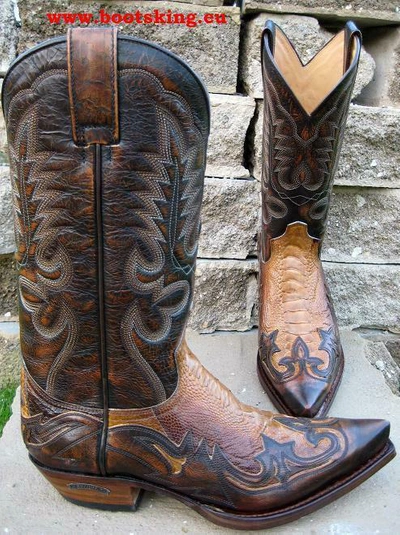 SENDRA SENDRA BOOTS STRAUSS - LEDER BRAUN COWBOYSTIEFEL WESTERNSTIEFEL GR. 38 BIS 44