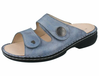 FINN COMFORT FINN COMFORT SANSIBAR DAMEN PANTOLETTE BLAU JEANS/ALFA