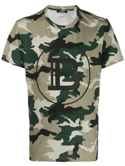 BALMAIN BALMAIN T-SHIRT MIT CAMOUFLAGE-PRINT „TH11601I266" NEU & OVP UVP 350,00€
