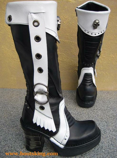 NEW ROCK BOOTS ROCK BOOTS GUADELOUPE SCHWARZ WEISS DAMENSTIEFEL HIGH HEELS GRÖSSE 36 - 41