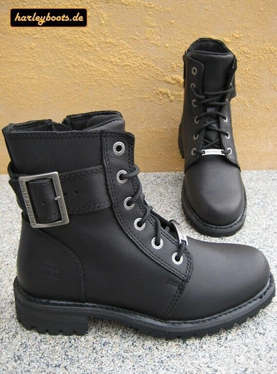 HARLEY-DAVIDSON HARLEY DAVIDSON DAMEN BOOTS SYLEWOOD SCHWARZ KULT BIKERBOOTS GR. 36 BIS 42