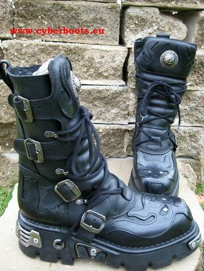 NEW ROCK BOOTS ROCK BOOTS MORPHEUS 107-C7 GOTHIC BIKER SCHWARZ GRÖSSE 36 BIS 47