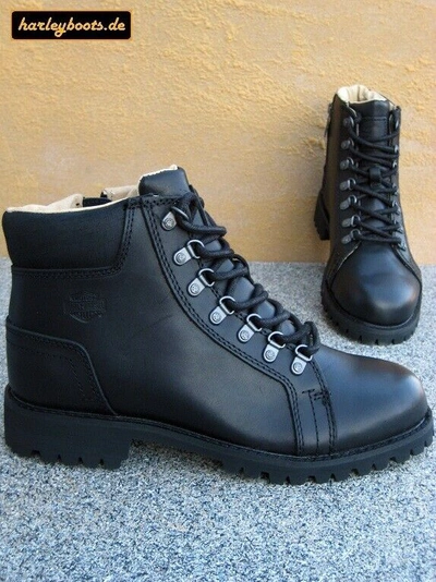 HARLEY-DAVIDSON HARLEY DAVIDSON BOOTS WELDON SCHWARZ KULT GESCHNÜRTE BIKERBOOTS GR. 41 BIS 45