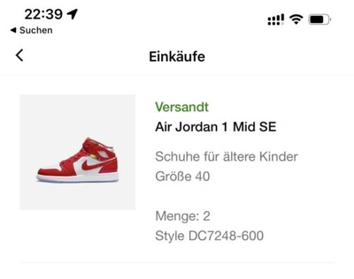 NIKE NIKE JORDAN 1 MID GS BARCELONA RED CHILI RED EU40 - US7Y BLITZVERSAND NEU OVP