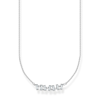 THOMAS SABO THOMAS SABO KETTE WEISSE STEINE SILBER, 925 STERLINGSILBER, KE2095-051-14-L45V