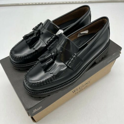 WEEJUNS WEEJUNS 90 LAYTON II KILTIE LEATHER LOAFERS IN BLACK SIZE UK 7 BRAND