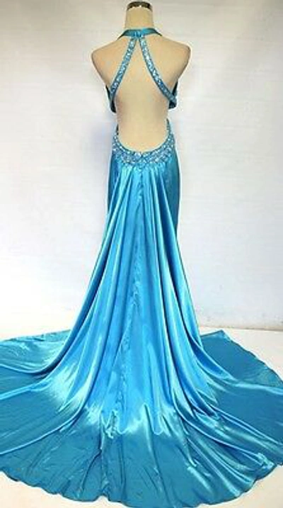 JOVANI JOVANI 17450 TURQUOISE PROM EVENING GOWN 6